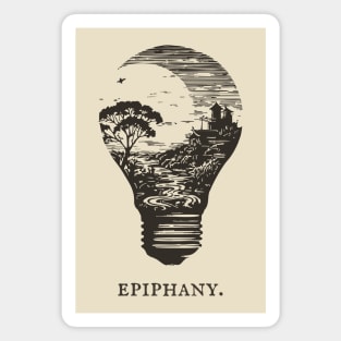 World in a Lightbulb Creative Epiphany Illustration Magnet